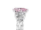 White gold Fancy Pink Pear Cut Diamond Solitaire Ring with Filigree Band and Four-Prong Setting_110