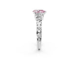 White gold Fancy Pink Pear Cut Diamond Solitaire Ring with Filigree Band and Four-Prong Setting_95