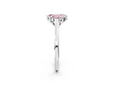 White gold Fancy Pink Pear Cut Diamond Solitaire Ring with Flower Prong Setting and Classic Band_119