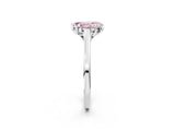 White gold Fancy Pink Pear Cut Diamond Solitaire Ring with Flower Prong Setting and Classic Band_16