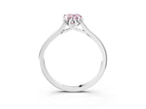 White gold Fancy Pink Pear Cut Diamond Solitaire Ring with Flower Prong Setting and Classic Band_17