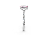 White gold Fancy Pink Pear Cut Diamond Solitaire Ring with Four-Prong Setting and Pavé Band_41