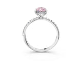 White gold Fancy Pink Pear Cut Diamond Solitaire Ring with Four-Prong Setting and Pavé Band_42