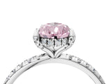 White gold Fancy Pink Pear Cut Diamond Solitaire Ring with Four-Prong Setting and Pavé Band_43