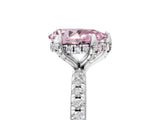 White gold Fancy Pink Pear Cut Diamond Solitaire Ring with Four-Prong Setting and Pavé Band_44