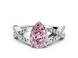 White gold Fancy Pink Pear Cut Diamond Solitaire Ring with Four-Prong Setting and Twisted Pavé Band_48