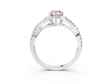 White gold Fancy Pink Pear Cut Diamond Solitaire Ring with Four-Prong Setting and Twisted Pavé Band_51