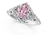 White gold Fancy Pink Pear Cut Diamond Solitaire Ring with Hidden Halo and Pavé Band_40