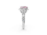 White gold Fancy Pink Pear Cut Diamond Solitaire Ring with Hidden Halo and Pavé Band_41