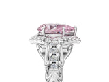 White gold Fancy Pink Pear Cut Diamond Solitaire Ring with Hidden Halo and Pavé Band_44
