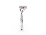 White gold Fancy Pink Pear Cut Diamond Solitaire Ring with Pavé Band and Four-Prong Setting_54
