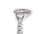 White gold Fancy Pink Pear Cut Diamond Solitaire Ring with Pavé Band and Four-Prong Setting_57