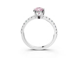 White gold Fancy Pink Pear Cut Diamond Solitaire Ring with Pavé Band and Four-Prong Setting_58