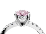 White gold Fancy Pink Pear Cut Diamond Solitaire Ring with Pavé Band and Four-Prong Setting_59