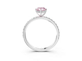 White gold Fancy Pink Pear Cut Diamond Solitaire Ring with Pavé Band and Hidden Halo_34