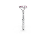 White gold Fancy Pink Pear Cut Diamond Solitaire Ring with Pavé Band and Hidden Halo_34