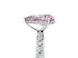 White gold Fancy Pink Pear Cut Diamond Solitaire Ring with Pavé Band and Hidden Halo_37