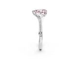 White gold Fancy Pink Pear Cut Diamond Solitaire Ring with Pavé Band and Prong Setting_14