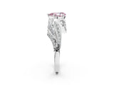 White gold Fancy Pink Pear Cut Diamond Solitaire Ring with Prong Setting and Twisted Pavé Band_14