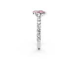 White gold Fancy Pink Pear Cut Diamond Solitaire Ring with Shared Prong Pavé Band and Four-Prong Setting_72