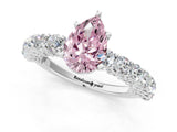 White gold Fancy Pink Pear Cut Diamond Solitaire Ring with Shared Prong Pavé Band and Four-Prong Setting_72