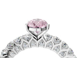 White gold Fancy Pink Pear Cut Diamond Solitaire Ring with Shared Prong Pavé Band and Four-Prong Setting_73
