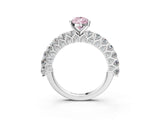White gold Fancy Pink Pear Cut Diamond Solitaire Ring with Shared Prong Pavé Band and Four-Prong Setting_74