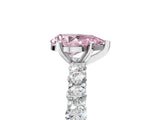 White gold Fancy Pink Pear Cut Diamond Solitaire Ring with Shared Prong Pavé Band and Four-Prong Setting_74