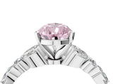 White gold Fancy Pink Pear Cut Diamond Solitaire Ring with Side Stones and Four-Prong Setting_61