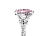 White gold Fancy Pink Pear Cut Diamond Solitaire Ring with Side Stones and Four-Prong Setting_66