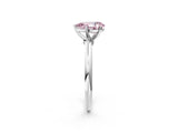 White gold Fancy Pink Pear Cut Diamond Solitaire Ring with Six-Prong Setting and Classic Band_298