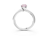 White gold Fancy Pink Pear Cut Diamond Solitaire Ring with Six-Prong Setting and Classic Band_299
