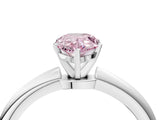 White gold Fancy Pink Pear Cut Diamond Solitaire Ring with Six-Prong Setting and Classic Band_300