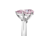 White gold Fancy Pink Pear Cut Diamond Solitaire Ring with Six-Prong Setting and Classic Band_302
