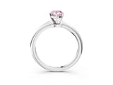 White gold Fancy Pink Pear Cut Diamond Solitaire Ring with Six-Prong Setting and Classic Band_305