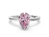 White gold Fancy Pink Pear Cut Diamond Solitaire Ring with Thin Band and Prong Setting_34