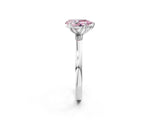 White gold Fancy Pink Pear Cut Diamond Solitaire Ring with Thin Band and Prong Setting_36