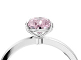 White gold Fancy Pink Pear Cut Diamond Solitaire Ring with Thin Band and Prong Setting_38