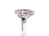 White gold Fancy Pink Pear Cut Diamond Solitaire Ring with Thin Band and Prong Setting_39