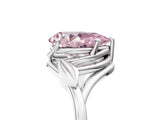 White gold Fancy Pink Pear Cut Diamond Solitaire Ring with Twist Band and Four-Prong Setting_117