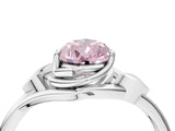 White gold Fancy Pink Pear Cut Diamond Solitaire Ring with Twist Band and Four-Prong Setting_119