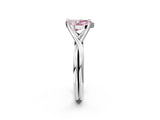 White gold Fancy Pink Pear Cut Diamond Solitaire Twist Band Prong Setting Ring_69