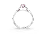 White gold Fancy Pink Pear Cut Diamond Solitaire Twist Band Prong Setting Ring_70
