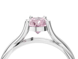White gold Fancy Pink Pear Cut Diamond Solitaire Twist Band Prong Setting Ring_71