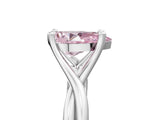 White gold Fancy Pink Pear Cut Diamond Solitaire Twist Band Prong Setting Ring_72