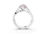 White gold Fancy Pink Pear Cut Diamond Split Shank Halo Ring with Four-Prong Setting_103
