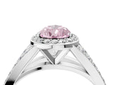 White gold Fancy Pink Pear Cut Diamond Split Shank Halo Ring with Four-Prong Setting_104