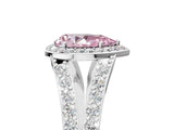 White gold Fancy Pink Pear Cut Diamond Split Shank Halo Ring with Four-Prong Setting_75