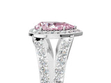 White gold Fancy Pink Pear Cut Diamond Split Shank Halo Ring with Four-Prong Setting_84
