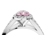 White gold Fancy Pink Pear Cut Diamond Split Shank Halo Ring with Four-Prong Setting_85